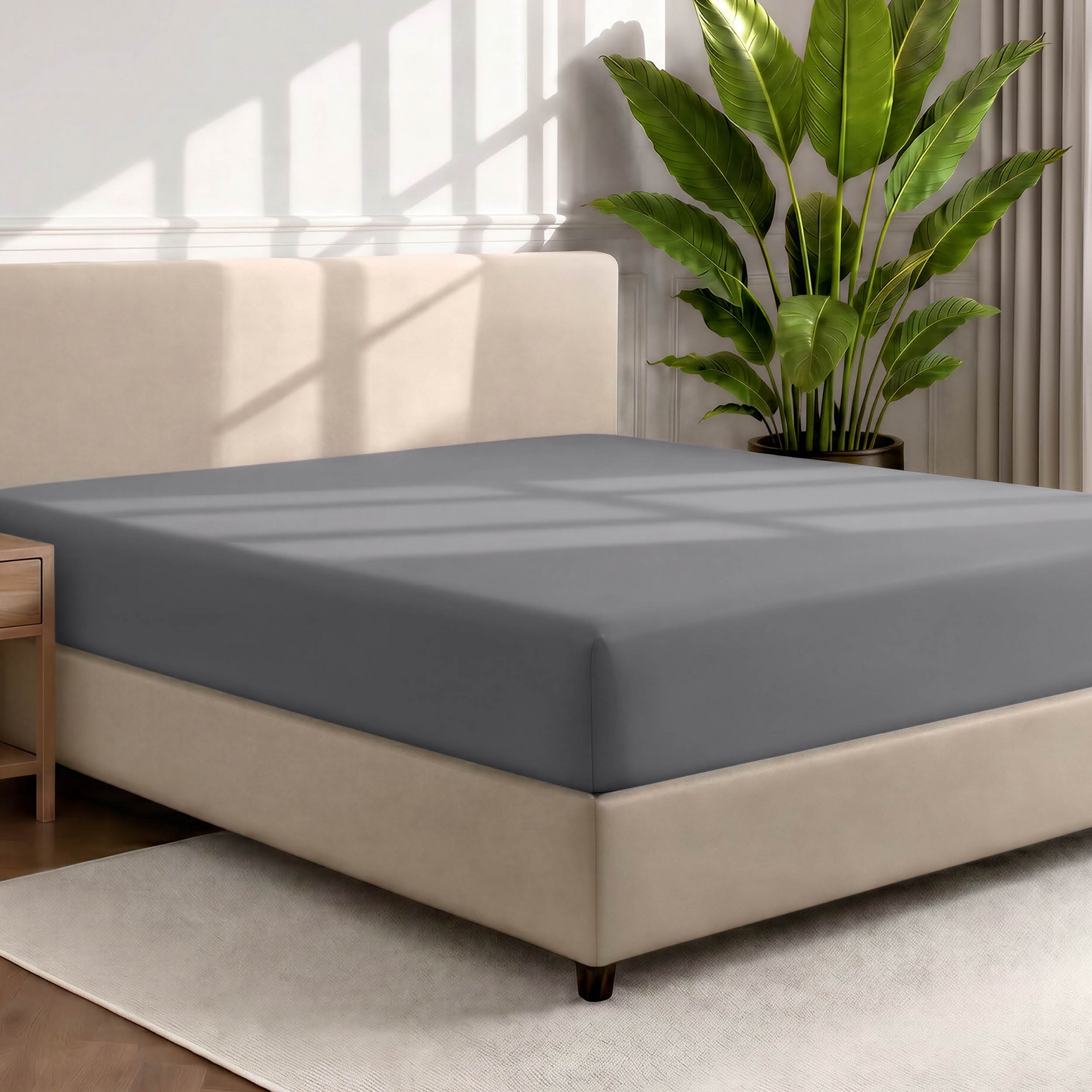 Ultra Soft Brushed Fitted Sheet by Bare Home - Queen, Grey