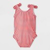 Baby Girls' Gingham One Piece Swimsuit - Cat & Jack™ Red - 2 of 4