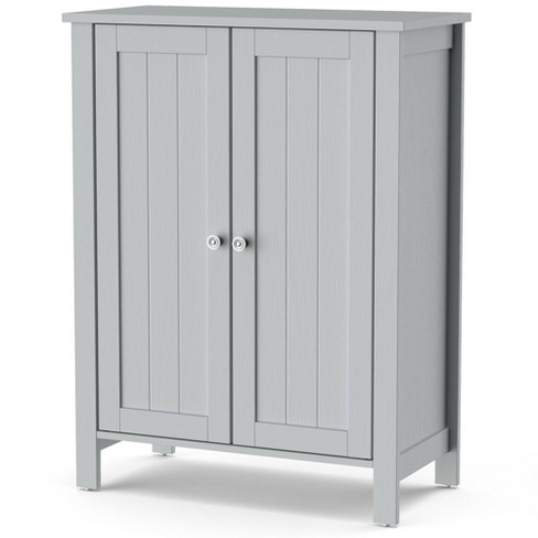Costway Bathroom Wooden Floor Cabinet Multifunction Storage Rack Organizer  Stand Bedroom : Target