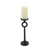 Black Metal Pillar Candle Holder - 13 Inch Tall Modern Iron Taper Candle Stand for Home & Office Decor - 2 of 4