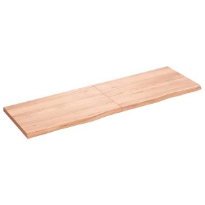 vidaXL Table Top, Light Brown 63"x19.7"x(0.8"-1.6") Treated Solid Wood Oak - 1 of 4