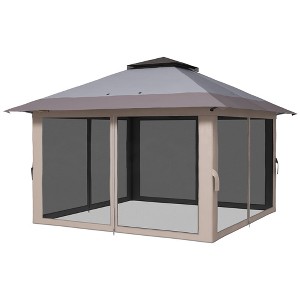 Aghana Digitals 13'x13' Instant Pop Up Gazebo with 2-Tier Roof, Removable Mesh Walls, UV50+ - 1 of 4