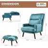XIZZI Lazy Chair with Ottoman, Modern Large Accent Lounge Chair, Leisure Sofa Armchair Reading Chair with Footrest for Bedroom, Living Room, Dorm Room - 3 of 4