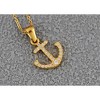 Anna-Kaci Crystal Rhinestone Gold and Silver Tone Anchor Pendant Necklace for Nautical Themed - 2 of 4