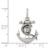 Black Bow Jewelry Sterling Silver Antiqued Anchor with Rope Pendant - 4 of 4