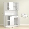 Aghana Digitals 71" White Kitchen Pantry Cabinet with Microwave Countertop, 6 Doors, Drawer & 3 - 2 of 4