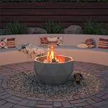 25" Outdoor Ceramic Geo Wood Burning Fire Pit with Rain Cover & Accessories - Room & Joy
