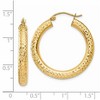 Black Bow Jewelry 4mm, 14k Yellow Gold Diamond-cut Hoops, 30mm (1 1/8 Inch) - 3 of 4