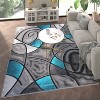 Emma and Oliver Contemporary Abstract Geometric Olefin Accent Rug in Gradient Shades with Natural Jute Backing - 2 of 4