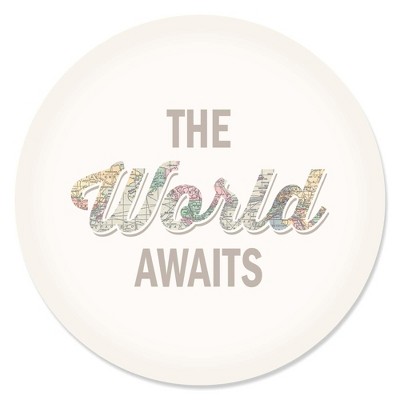 Big Dot of Happiness World Awaits - Travel Themed Party Circle Sticker Labels - 24 Count