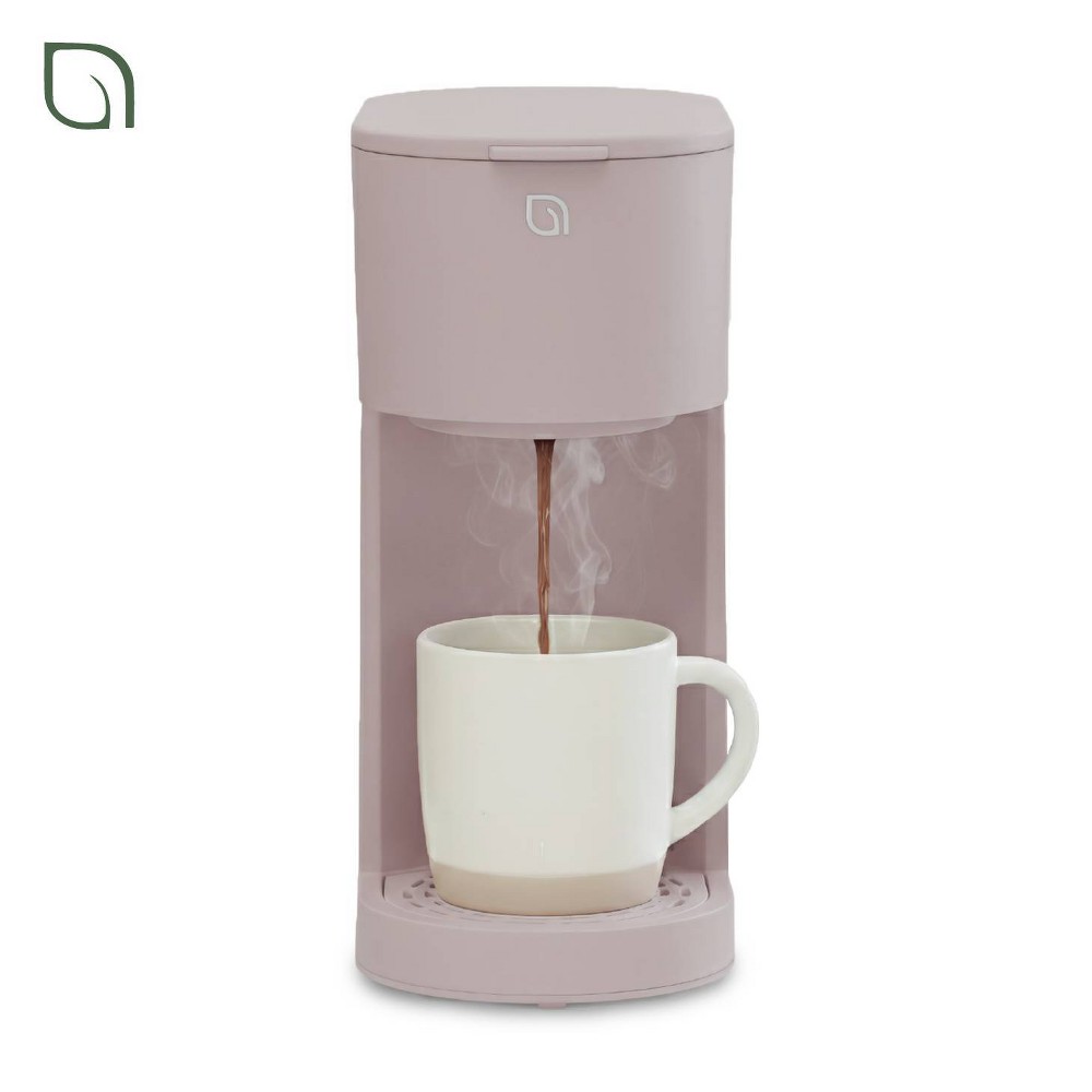 Willow Kitchen Single-Serve Coffee Maker Machine for Pods & Grounds with K Cup, Self Cleaning & Small Portable Coffee Maker Pink