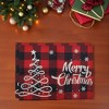 Unique Bargains Christmas Place Mats Linen Red Black White 13"x17.7" 2Pcs - 2 of 4