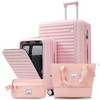 YONWAY 4-Piece Luggage Set ,20in Carry-On(Front opening panel design),28in Checked Suitcase,Duffel Bag ,Wet-Dry Toiletry Bag,Back to School - 2 of 4
