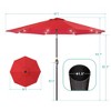 Sonkuki Patio 9FT LED Market Umbrellas With Solar Lights, Table Umbrella for Patio and Outdoor With Tilt Button for Deck and Pool - 3 of 4