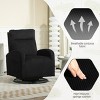 Modern Corduroy Swivel Glider Rocking Chair Upholstered Swivel Accent Armchair With Side Pocket Rocking Chair For Nursery-Cuddlewood - 2 of 4