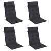 vidaXL Chair Cushion Outdoor High Back Chair Cushion Seat Pad Oxford Fabric - Black 4 pcs - 3 of 4