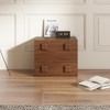 POVISON 1Piece Modern Modular Walnut Color Cabinet ,Plywood Frame TV Stand, Living Room Cabinets,Black Media Console ,Fully-Assembled - 2 of 4