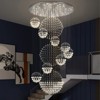 Siljoy Modern Chandelier for High Ceiling, Large Staircase Chandelier with Spiral Sphere Design, Flush Mount Ceiling Light - 2 of 4
