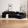 129.5" Deep Seat Memory Foam Sectional Sofa, No Assembly, Chenille Fabric Sofa Couch with 5 Pillows, Removable Covers - 2 of 4