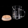 Unique Bargains 3.3 Borosilicate Glass Wood Lid V-shaped Spout Scale Measuring Cup 250ml White - 3 of 4
