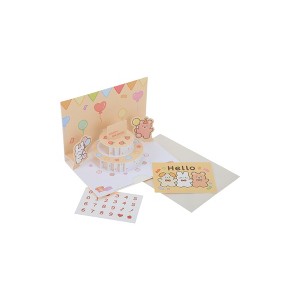 Unique Bargains Greeting Card Rose Series Bouquet Paper 6.3"x4.3"x0.4" 1 Pc - 1 of 4