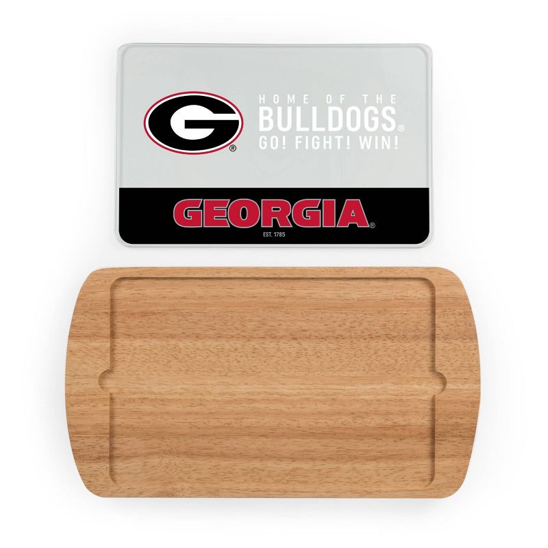 NCAA Georgia Bulldogs Parawood Billboard Glass Top Serving Tray, 3 of 5