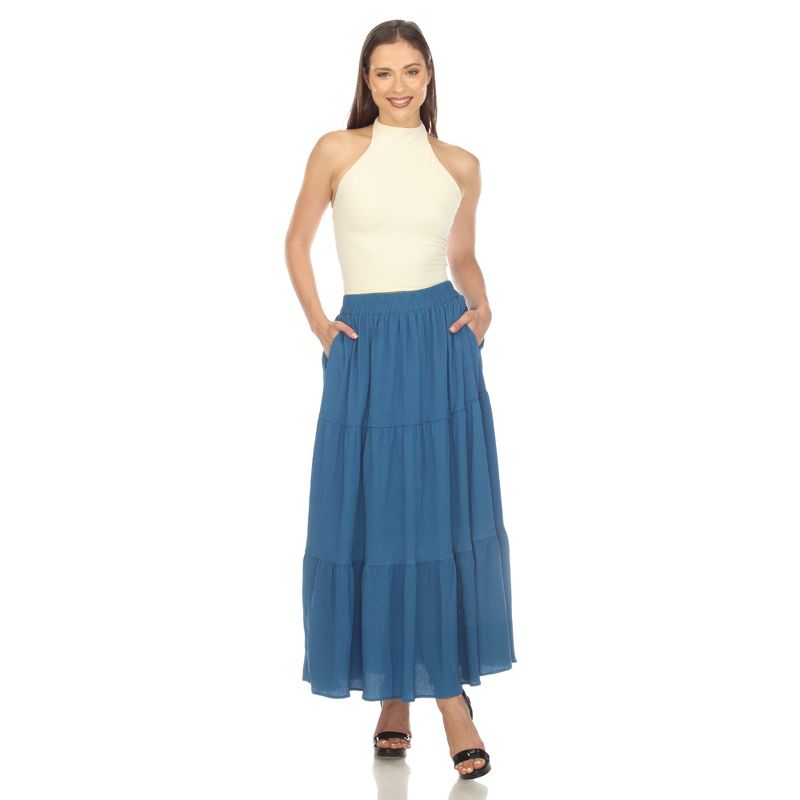 Women's Pleated Tiered Maxi Skirt, 5 of 6