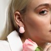 SOHI Women's Baby Pink The Small Semi-Chunky Hoop Earrings - 3 of 4