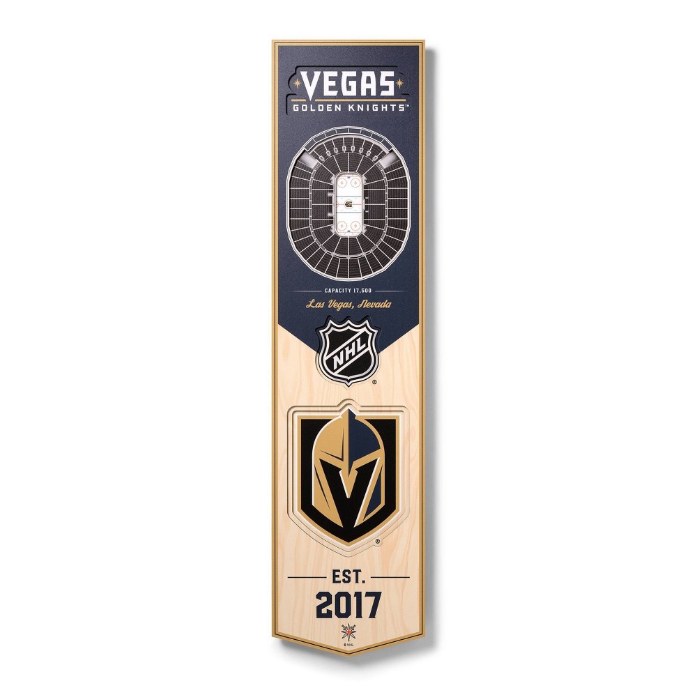 Photos - Coffee Table 8" x 32" NHL Vegas Golden Knights 3D Stadium Banner