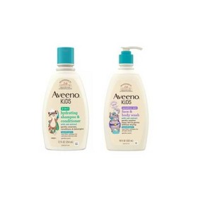 Aveeno Kids' Sensitive Skin Face & Body Wash 18 fl oz + 12 fl oz 2-in-1 Hydrating Shampoo & Conditioner - 1 of 4