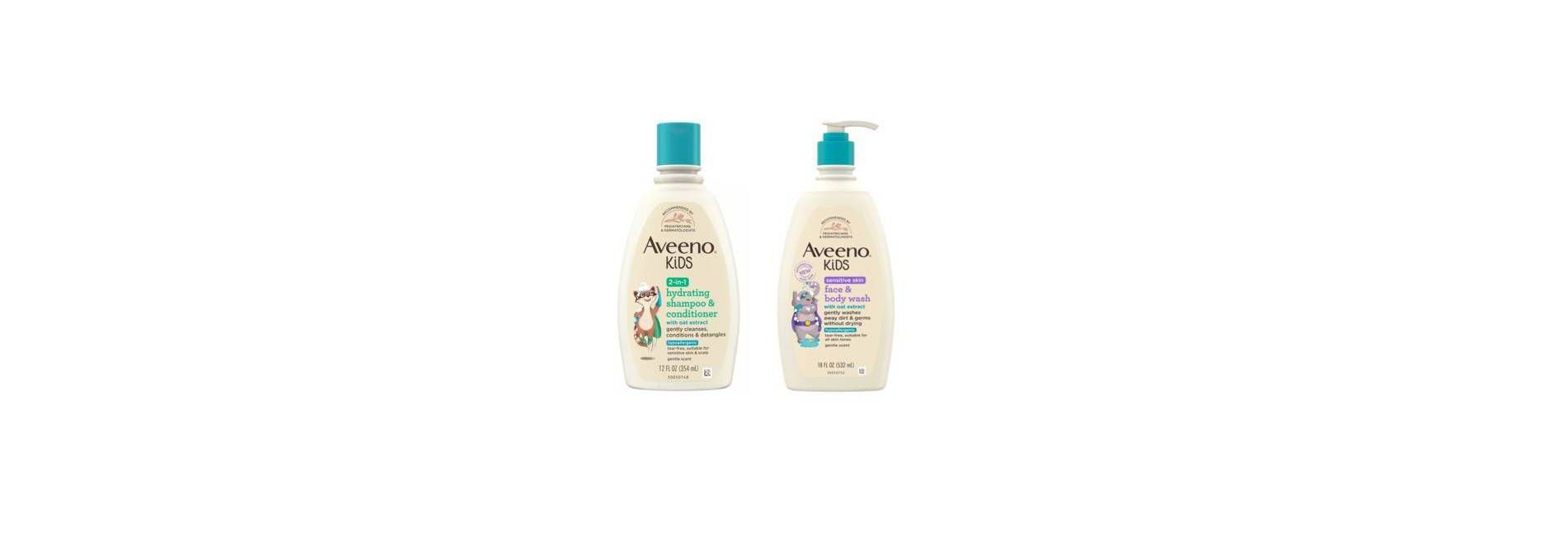 Aveeno Kids' Sensitive Skin Face & Body Wash 18 fl oz + 12 fl oz 2-in-1 Hydrating Shampoo & Conditioner