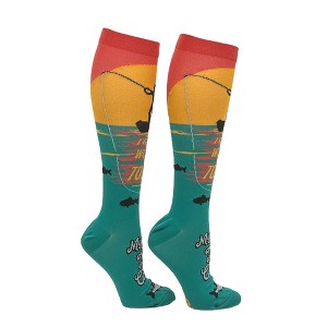 I Cant Work Today My Arm Is In A Cast Fishing Funny Compression Socks For Men - Crazy Dog Compression Socks - 1 of 4