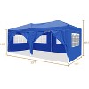 10x20 Ft Outdoor Pop Up Canopy, Portable Canopy Tent with 6 Removable Sidewalls, Beach Sun Shelter, Outdoor Canopy for Parties Camping Wedding - 2 of 4