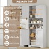 67in Tall Kitchen Storage Cabinet, Bathroom Cabinet with Adjustable Shelves, Freestanding Pantry Cabinet, Cupboard for Living Room, Dining Room,White - 4 of 4
