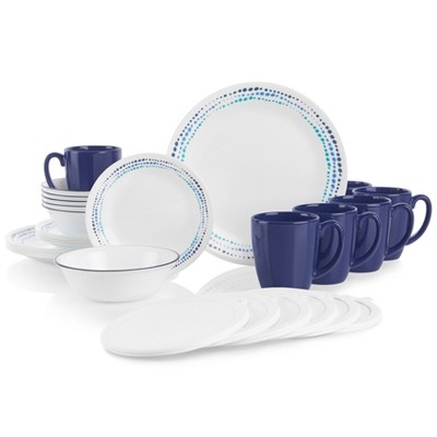 Corelle 30pc Vitrelle Dinnerware Set Blue