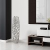 HomeRoots 32" Aluminum Silver Twigs Cylinder Floor Vase - 2 of 4