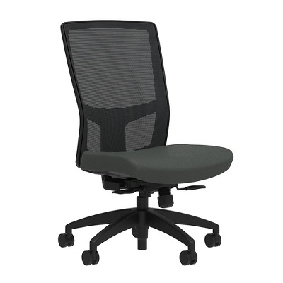 Union & Scale Fabric Task Chair Iron Ore Integrated Lumbar Armless 52283