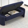 Celeste 57" Teddy Upholstered Fabric Look Storage Large Benches with Function Lift Top Storage Bench for Bedroom-Maison Boucle - 3 of 4