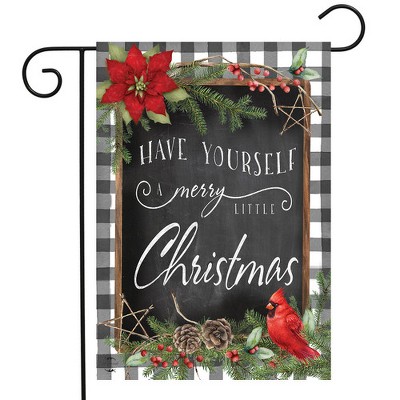 Merry Little Christmas Double-Sided Checkered Garden Flag