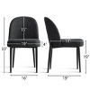 Upholstered Dining Chairs with Linen Blend Fabric and Metal Legs, Modern Armless Side Chairs for Dining Room-Maison Boucle - 3 of 4
