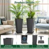 TUYOHW Set of 2 Tall Planters for Plants, 24" Tapered Tall Planters with Tray for Porch, Patio, Backyard, Large Planters for Outdoor Indoor Plants - 4 of 4