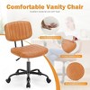 CAVINASHeight-Adjustable Office Chair, Computer Task Chair without Arm, PU Leather Home Office Desk Chair with Thick Cushion, Swivel Vanity Chair - 4 of 4
