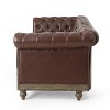 Mirod 3-Seat Retro Sofa with Wooden Legs, Comfortable Modern Couch for Living Room, Study, Lounge, and Apartment Spaces - 3 of 4