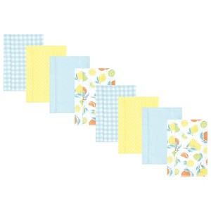 Hudson Baby Boys and Girls Cotton Poly Flannel Burp Cloths 8-Pack, One Size - 1 of 4