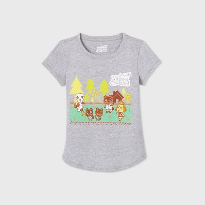 Download Girls Nintendo Animal Crossing Short Sleeve Graphic T Shirt Gray Target