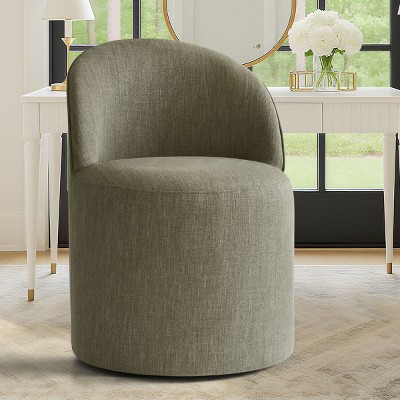 Comfy Accent Chair Armless Upholstered Accent Chair​ with Castors Rolling Accent Chair Living Room -Tanpinhause