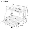 NicBex Twin Over Full Bunk Bed with Trundle and 2 Ladders,Loft Bed with Sturdy Steel Frame for Bedroom,Black/White/Silver - 3 of 4