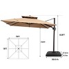 Pellebant 10.5FT Square Double Top Cantilever Umbrella Set Outdoor 360° Rotation 6 Heights Adjustable Offset Umbrella with Base - 2 of 4