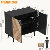 Garvee 31.5" Stylish Woodgrain Storage Cabinet with Shelf & Doors – Heavy Duty Modern Sideboard Buffet for Dining Room - 2 of 4