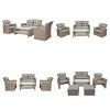 Outdoor 6-Piece Wicker Patio Conversation Set, Sectional Sofa with Glass Coffee Table and Ottomans, Sofa with Foam Cushions–Cuddlewood - 4 of 4